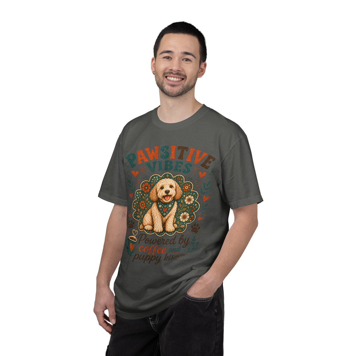 Pawsitive Vibes | Coffee & Puppy Kisses Dog Lover T-shirt
