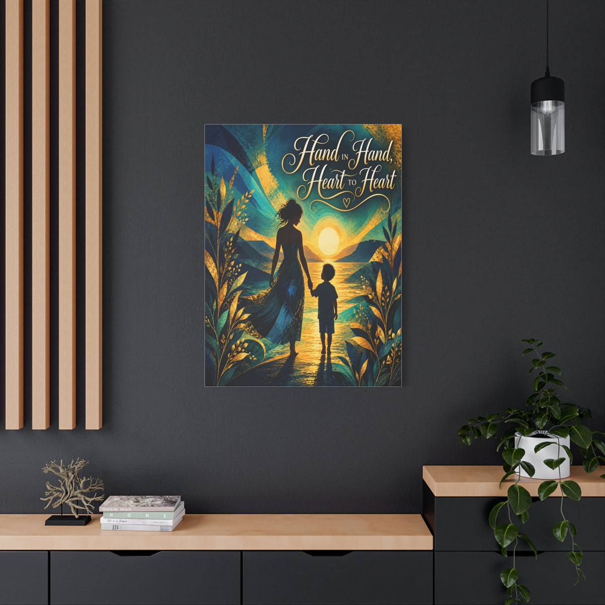 Hand in Hand, Heart to Heart Mother and Son Wall Art