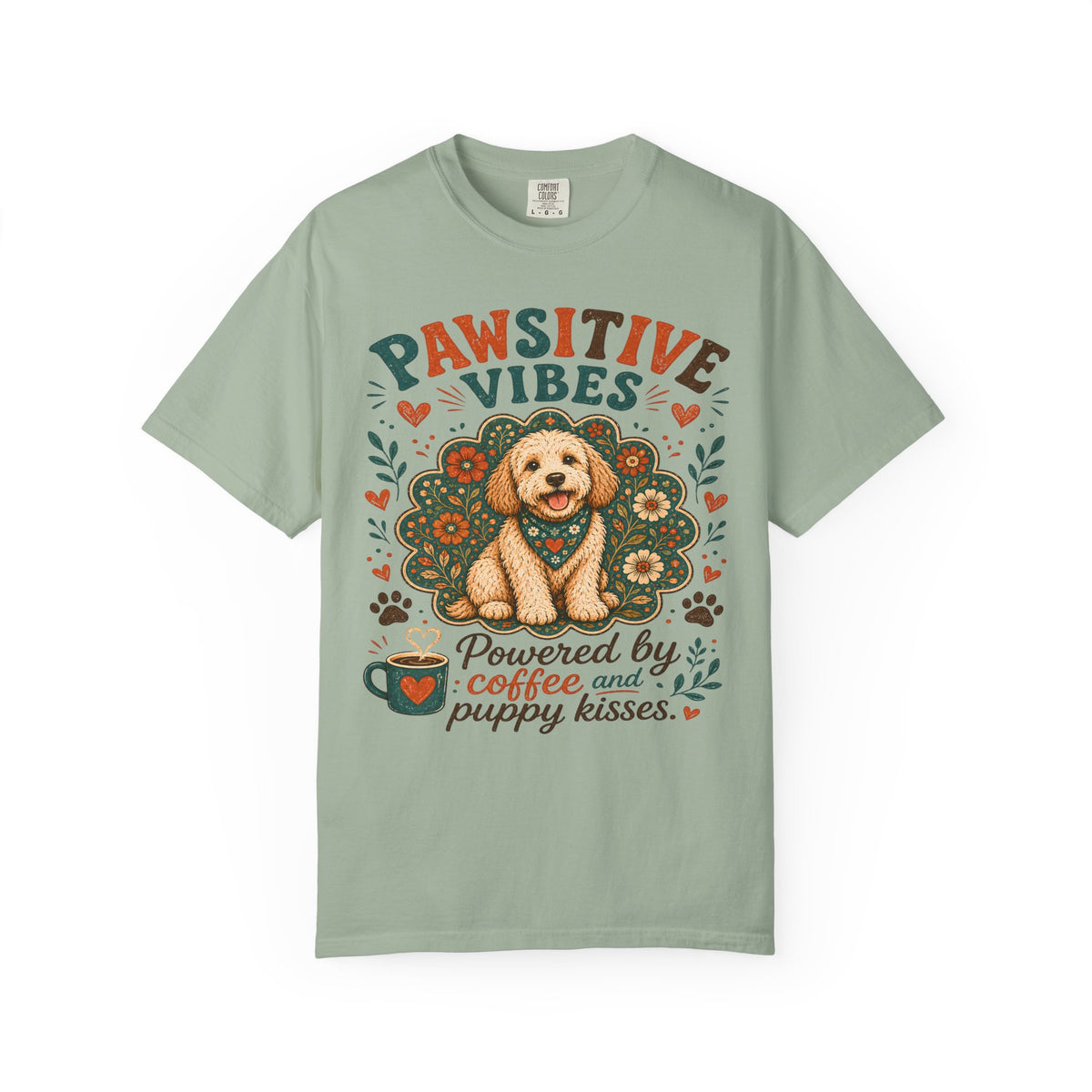 Pawsitive Vibes | Coffee & Puppy Kisses Dog Lover T-shirt