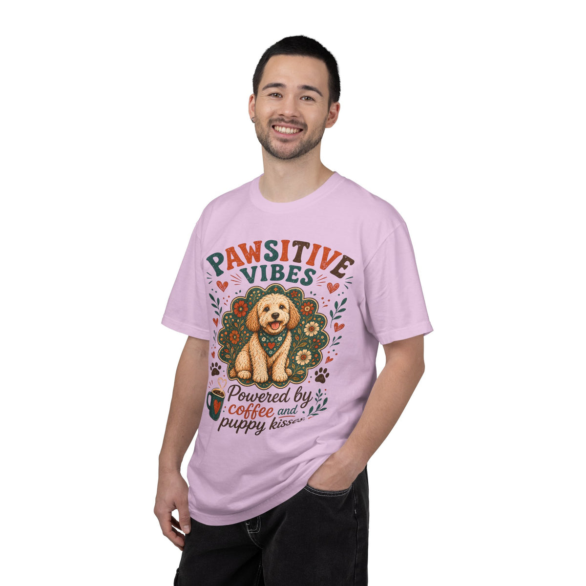 Pawsitive Vibes | Coffee & Puppy Kisses Dog Lover T-shirt