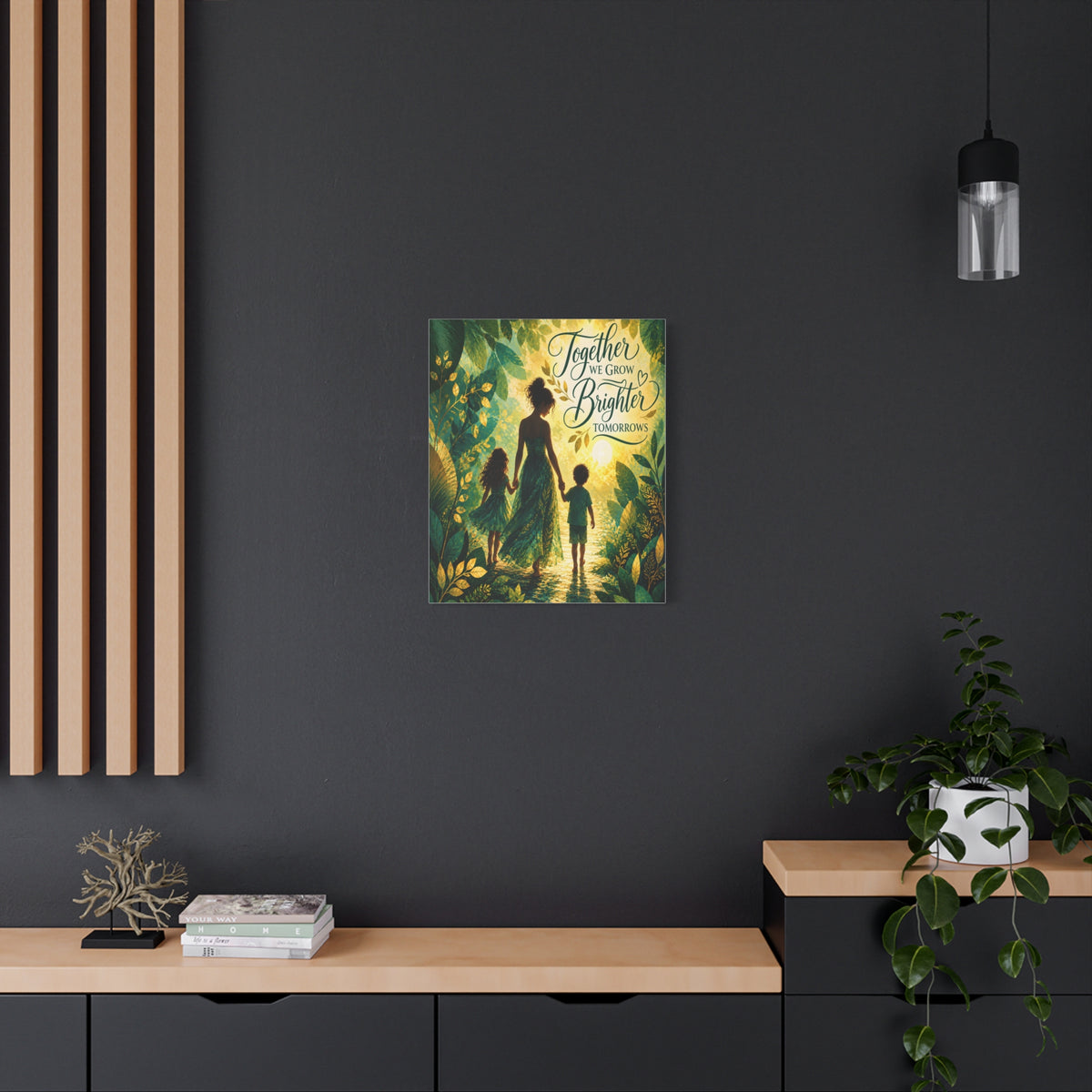 Together We Grow Brighter Tomorrows – Mother & Children Wall Art