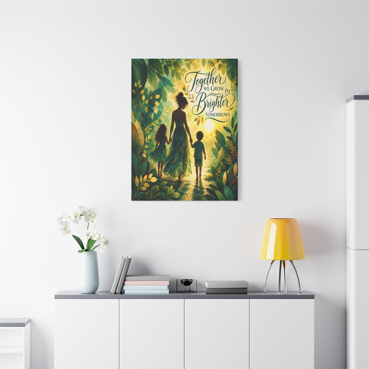 Together We Grow Brighter Tomorrows – Mother & Children Wall Art
