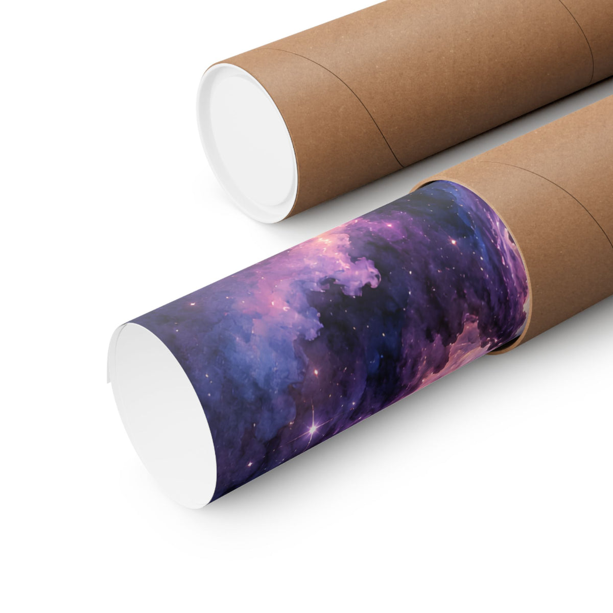 Celestial Dolphin Nebula – Purple Galaxy Watercolor Art Print