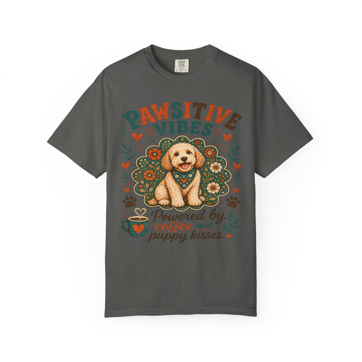 Pawsitive Vibes | Coffee & Puppy Kisses Dog Lover T-shirt