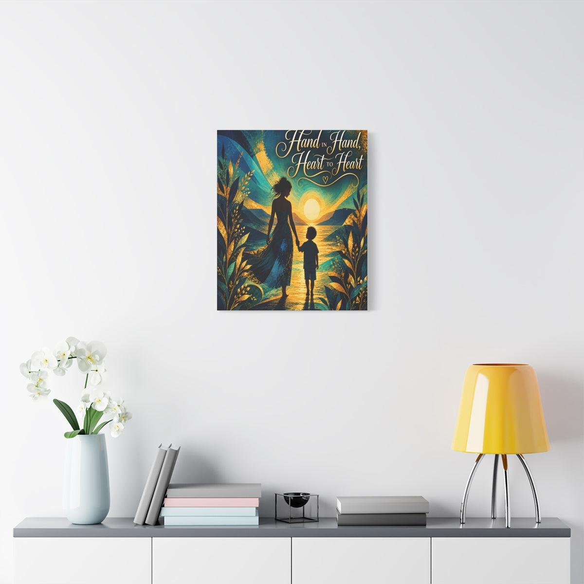 Hand in Hand, Heart to Heart Mother and Son Wall Art