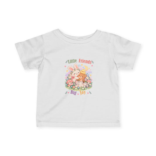 Little Friends Big Joy Kids T-Shirt | Cute Kawaii Woodland Animal Tee