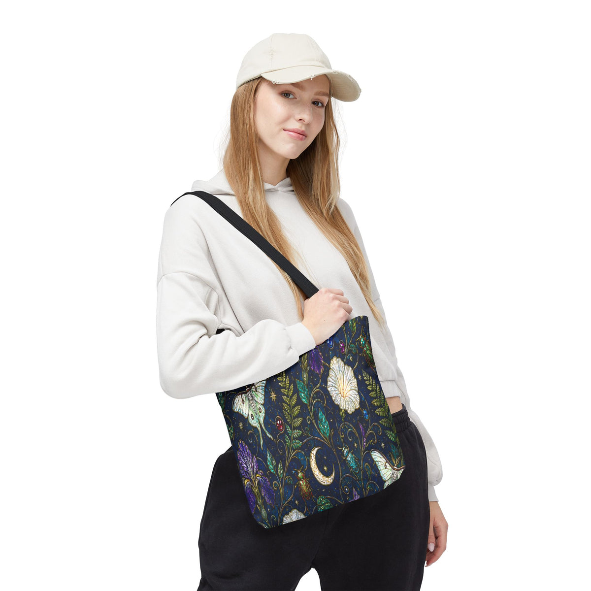 Moonlit Menagerie Garden | Celestial Botanical Tote Bag