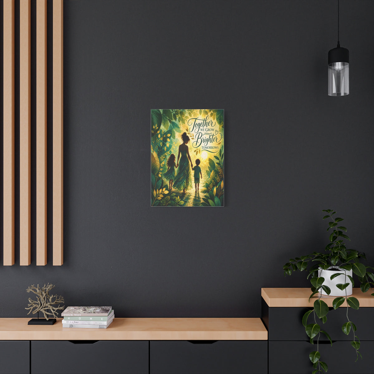 Together We Grow Brighter Tomorrows – Mother & Children Wall Art