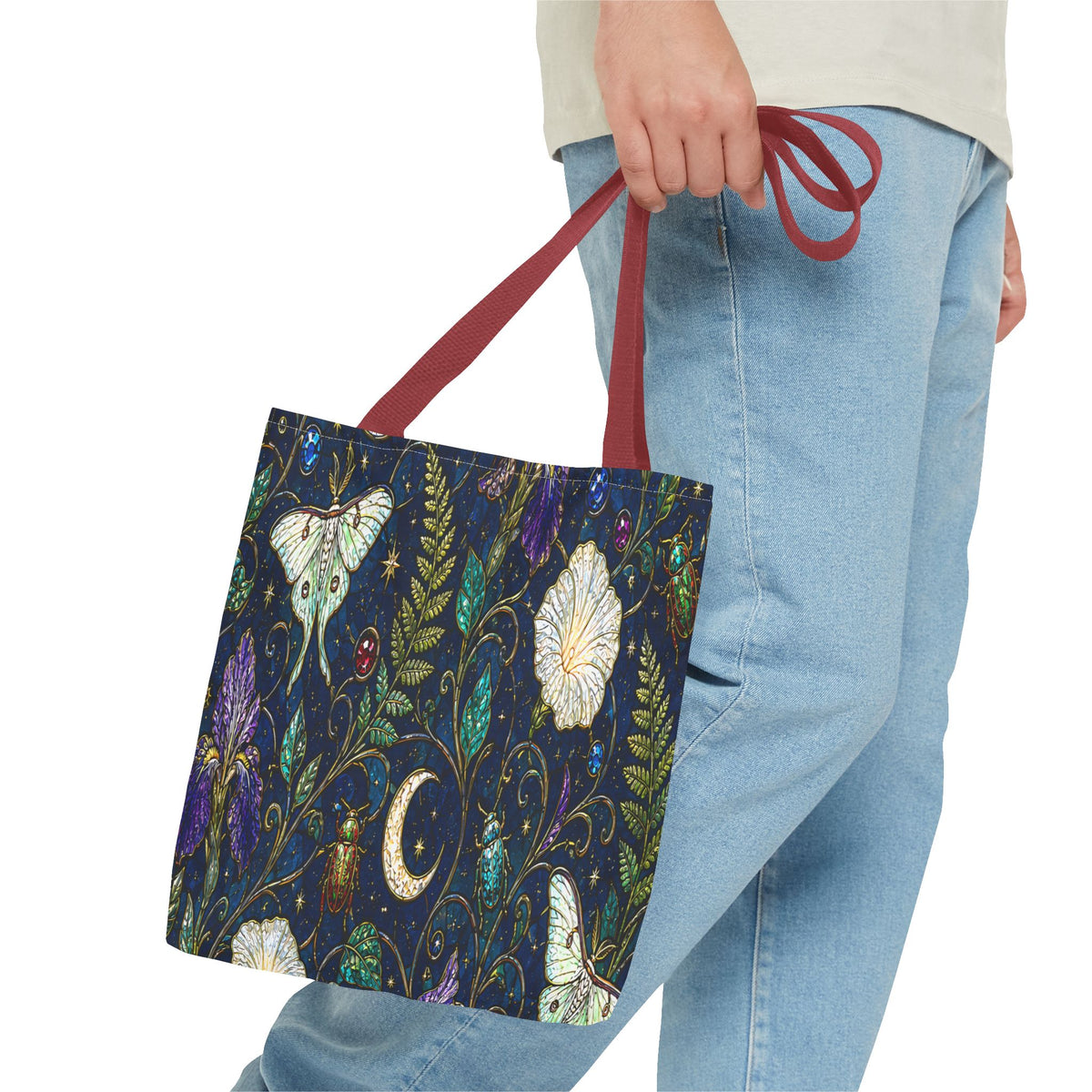 Moonlit Menagerie Garden | Celestial Botanical Tote Bag