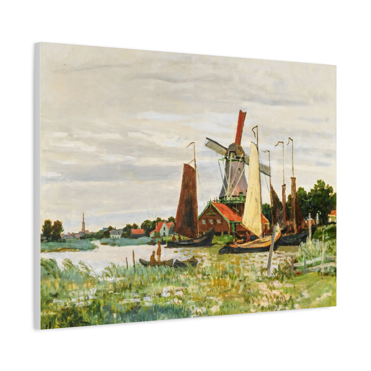 Claude Monet Dutch Windmill Wall Art | Zaandam Impressionist Landscape Print