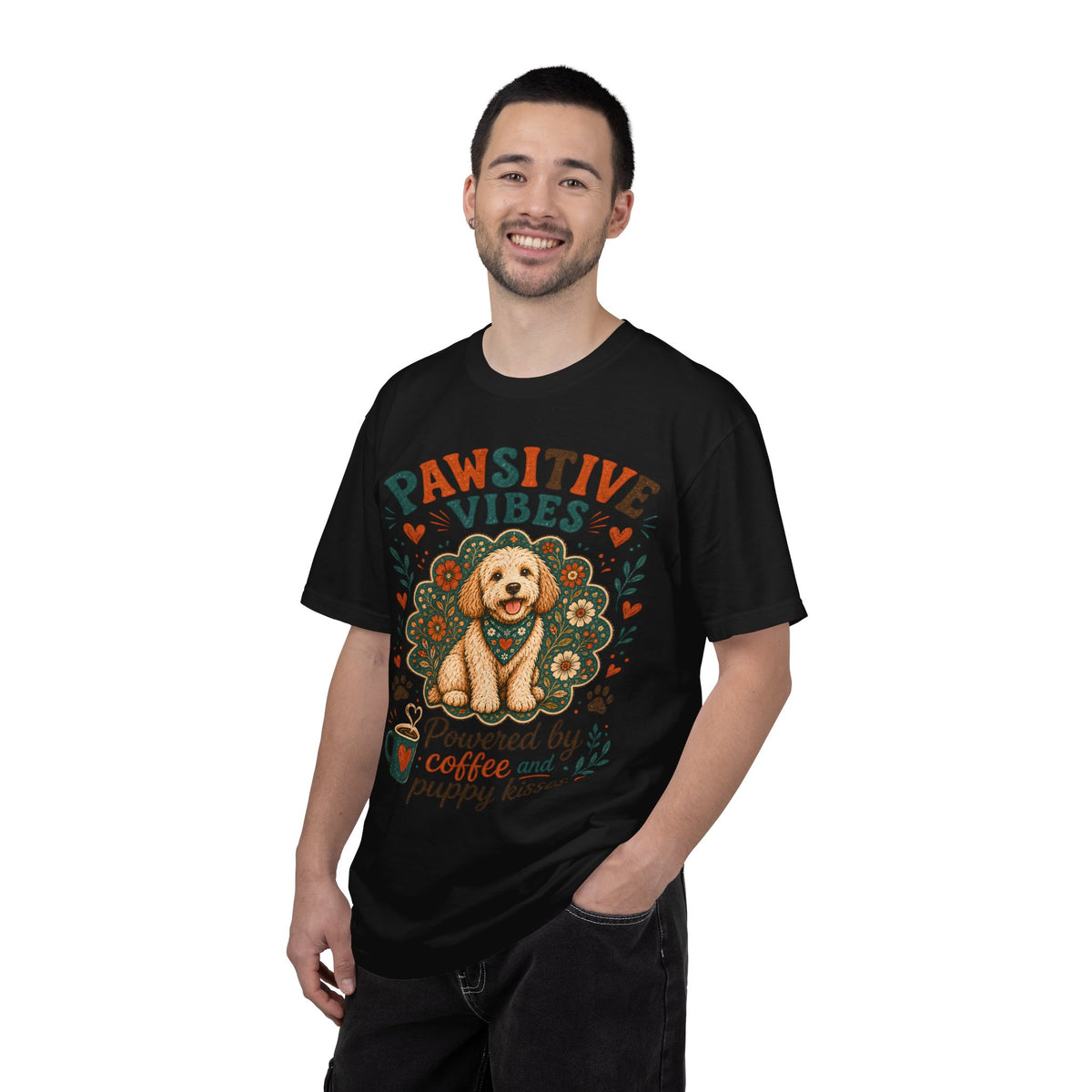 Pawsitive Vibes | Coffee & Puppy Kisses Dog Lover T-shirt