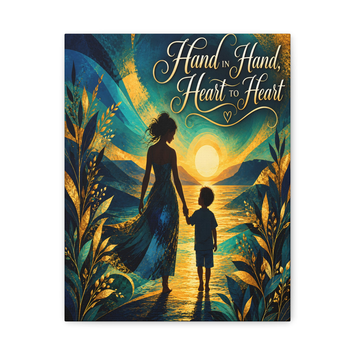 Hand in Hand, Heart to Heart Mother and Son Wall Art