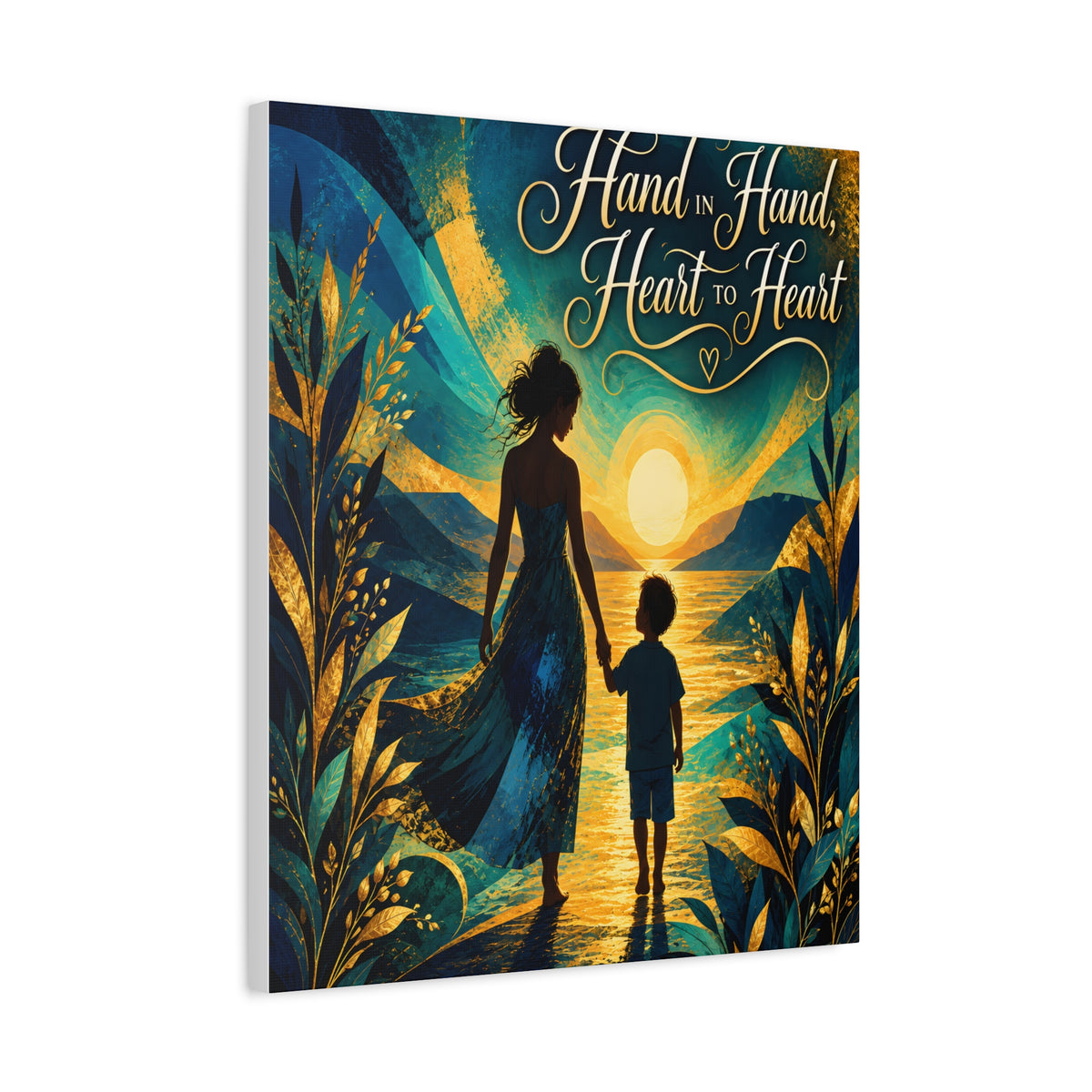 Hand in Hand, Heart to Heart Mother and Son Wall Art