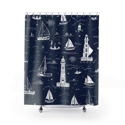 Lighthouse and Boats Shower Curtains