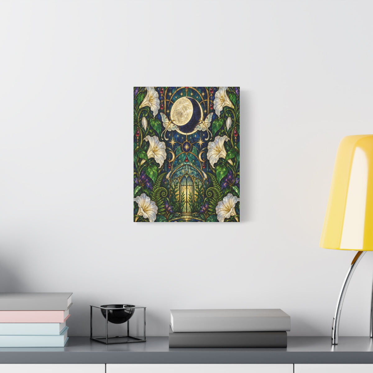 Midnight Iris Cathedral Wall Art — Stretched Matte Canvas 5 sizes