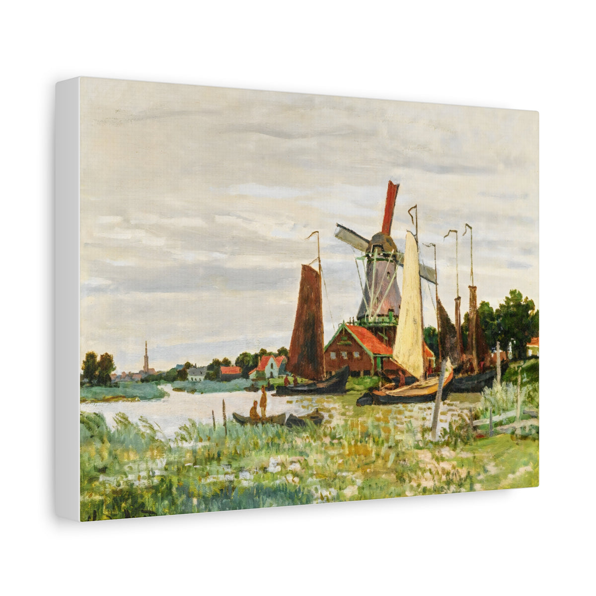 Claude Monet Dutch Windmill Wall Art | Zaandam Impressionist Landscape Print