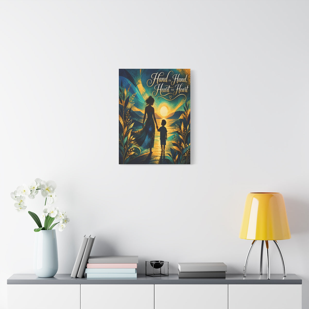 Hand in Hand, Heart to Heart Mother and Son Wall Art