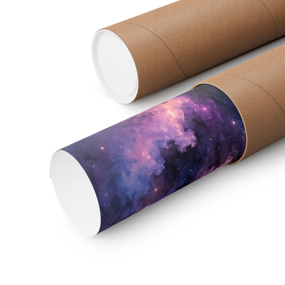 Celestial Dolphin Nebula – Purple Galaxy Watercolor Art Print