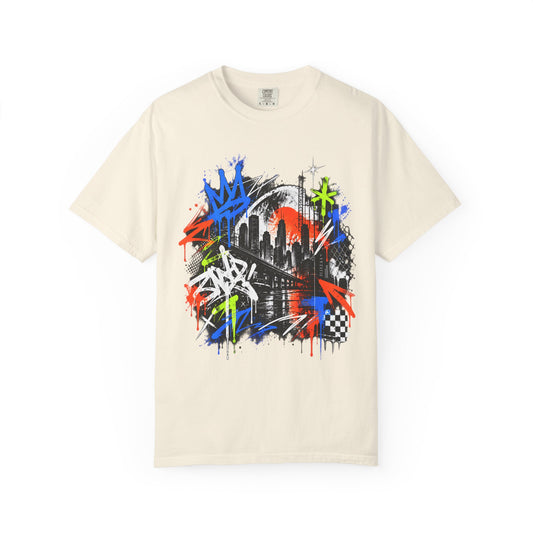 Urban Neon Graffiti Cityscape Streetwear T-Shirt