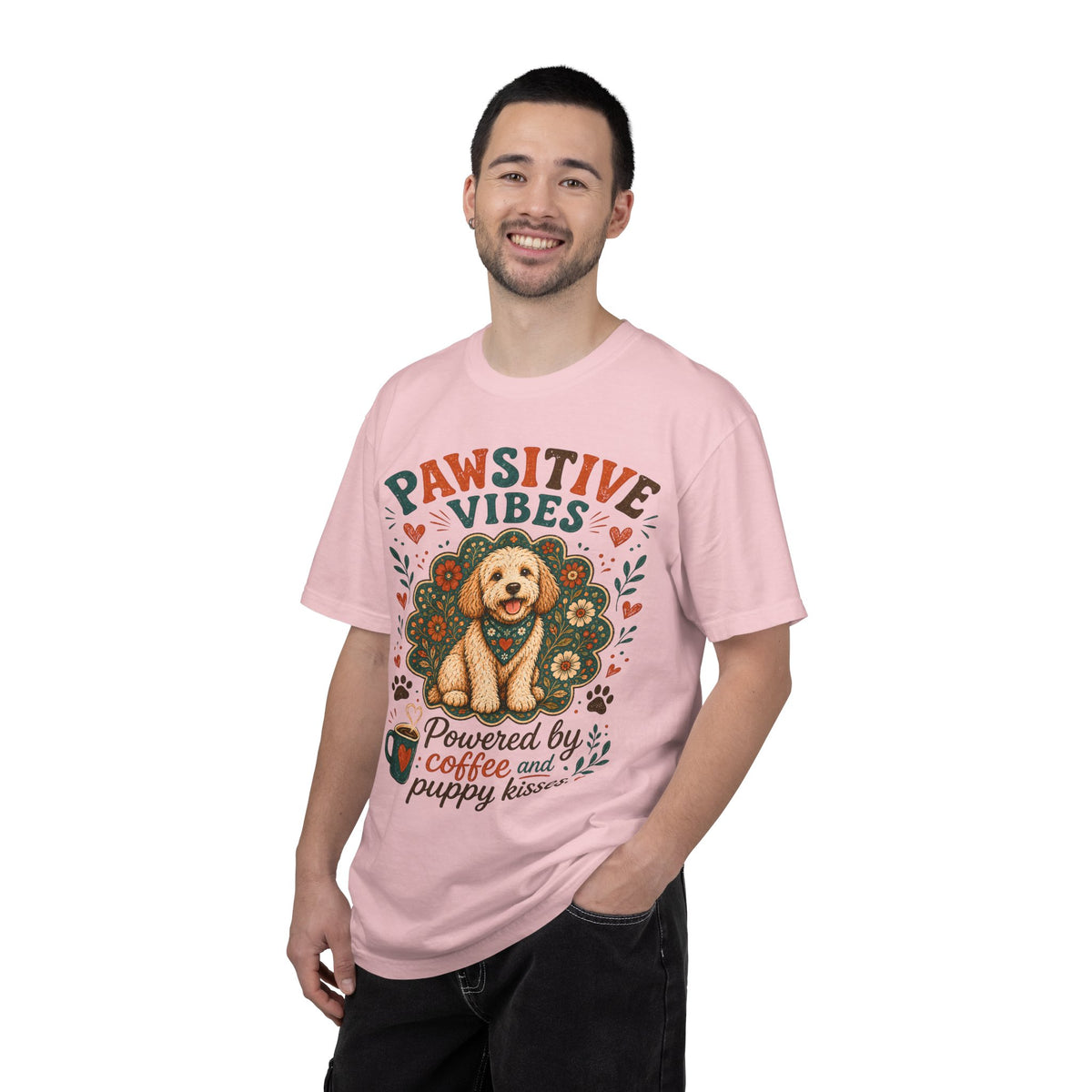 Pawsitive Vibes | Coffee & Puppy Kisses Dog Lover T-shirt