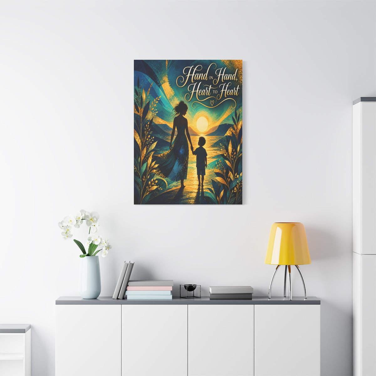 Hand in Hand, Heart to Heart Mother and Son Wall Art