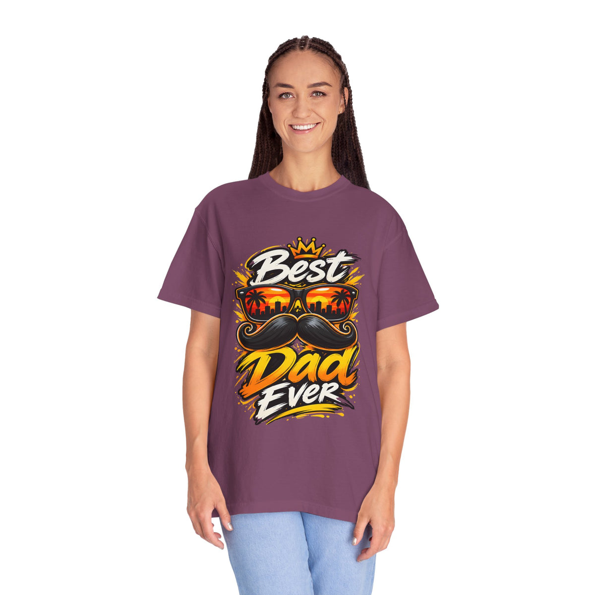 Best Dad Ever T-Shirt | Retro Sunglasses & Mustache Father's Day Tee