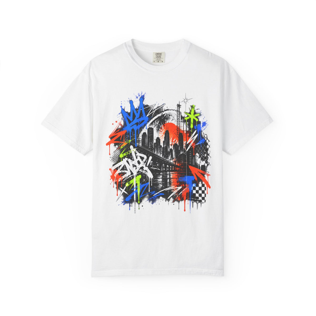 Urban Neon Graffiti Cityscape Streetwear T-Shirt