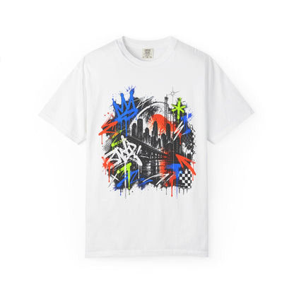 Urban Neon Graffiti Cityscape Streetwear T-Shirt