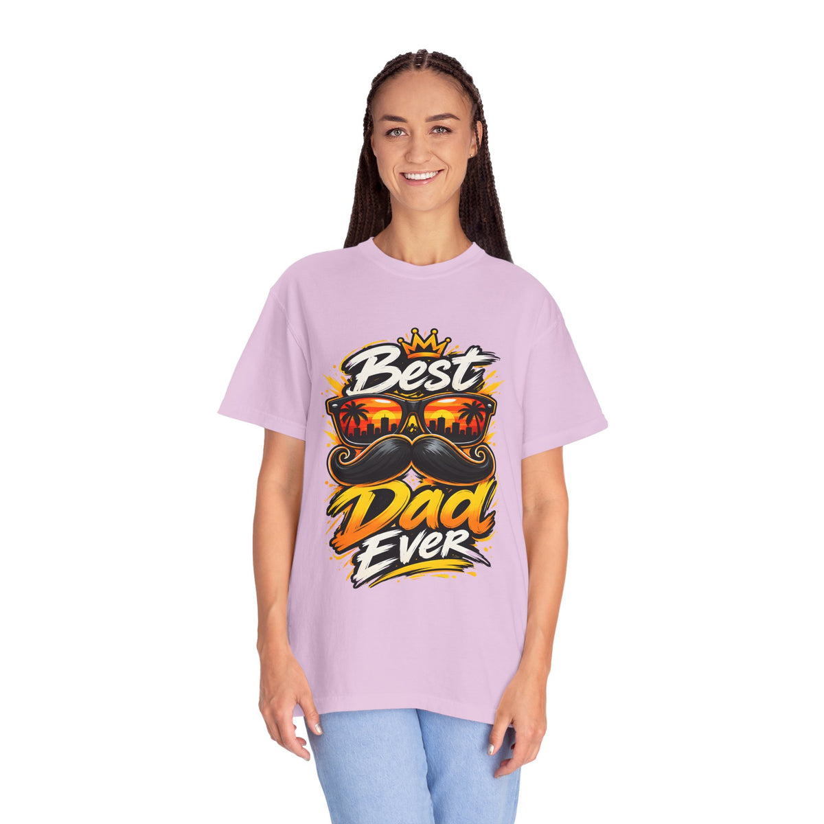 Best Dad Ever T-Shirt | Retro Sunglasses & Mustache Father's Day Tee