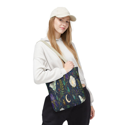 Moonlit Menagerie Garden | Celestial Botanical Tote Bag