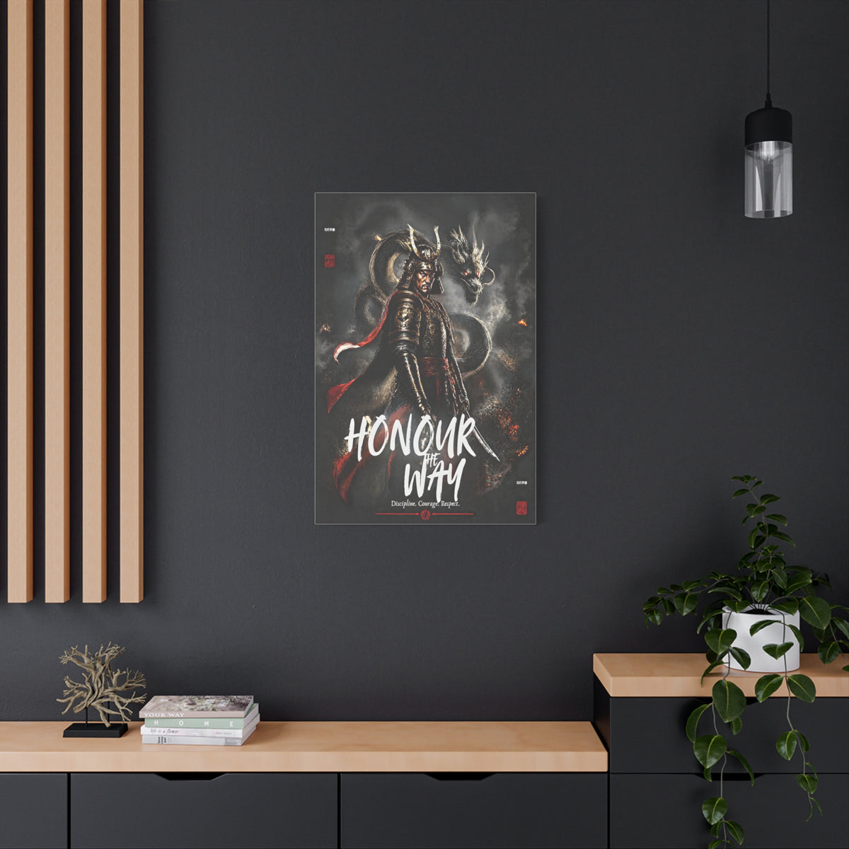 Samurai Warrior Canvas Print — "Honour the Way" Matte Stretched Wall Art