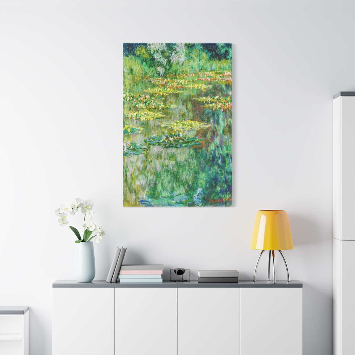 Claude Monet Water Lily Pond Wall Art – Vintage Impressionist Botanical Print
