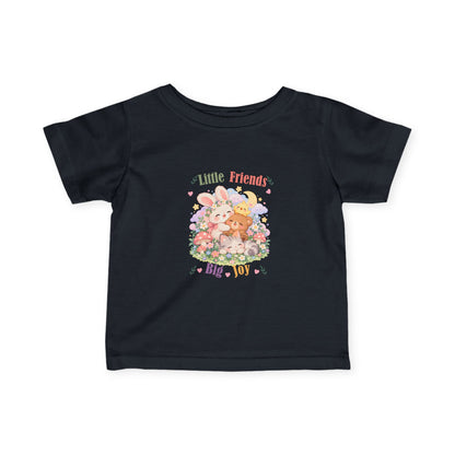 Little Friends Big Joy Kids T-Shirt | Cute Kawaii Woodland Animal Tee