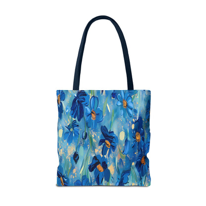 Cobalt Wildflower Meadow – Blue & Gold Painterly Floral Pattern