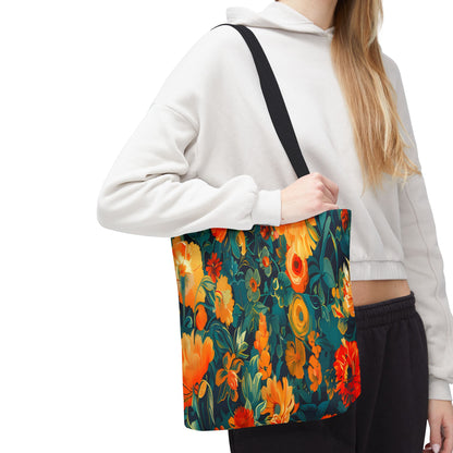 Floral Garden Tote Bag — Vibrant Botanical All-Over Print