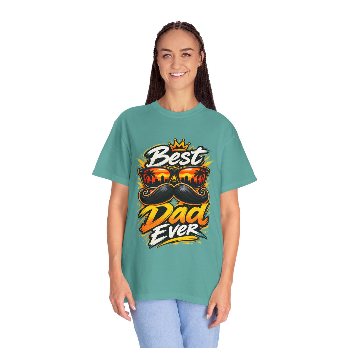 Best Dad Ever T-Shirt | Retro Sunglasses & Mustache Father's Day Tee