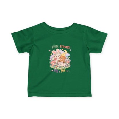 Little Friends Big Joy Kids T-Shirt | Cute Kawaii Woodland Animal Tee