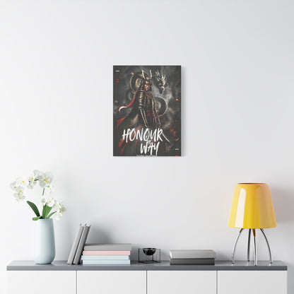 Samurai Warrior Canvas Print — "Honour the Way" Matte Stretched Wall Art