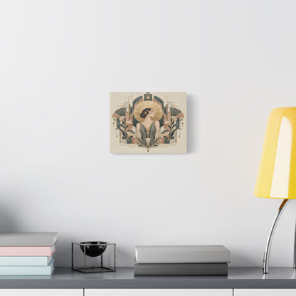 Golden Muse Art Deco Woman Wall Art | Teal & Gold Vintage Glamour Print