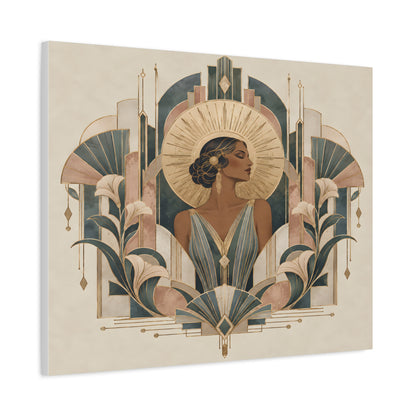 Art Deco Woman Wall Art | Golden Muse Vintage Glamour Print