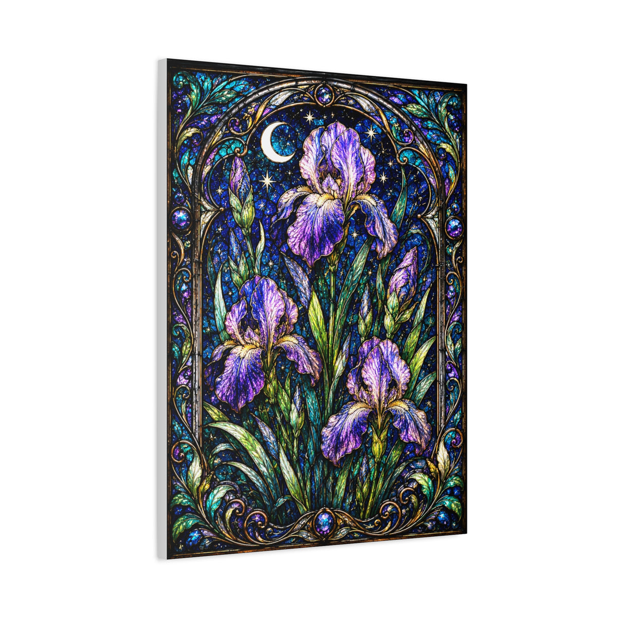 Iris Moon Matte Canvas Wall Art — Stretched Floral Botanical Print