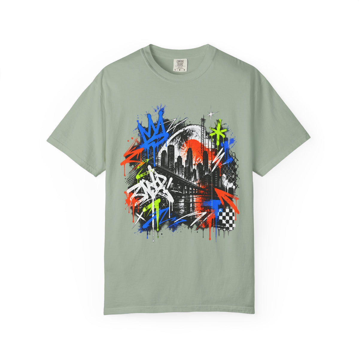 Urban Neon Graffiti Cityscape Streetwear T-Shirt