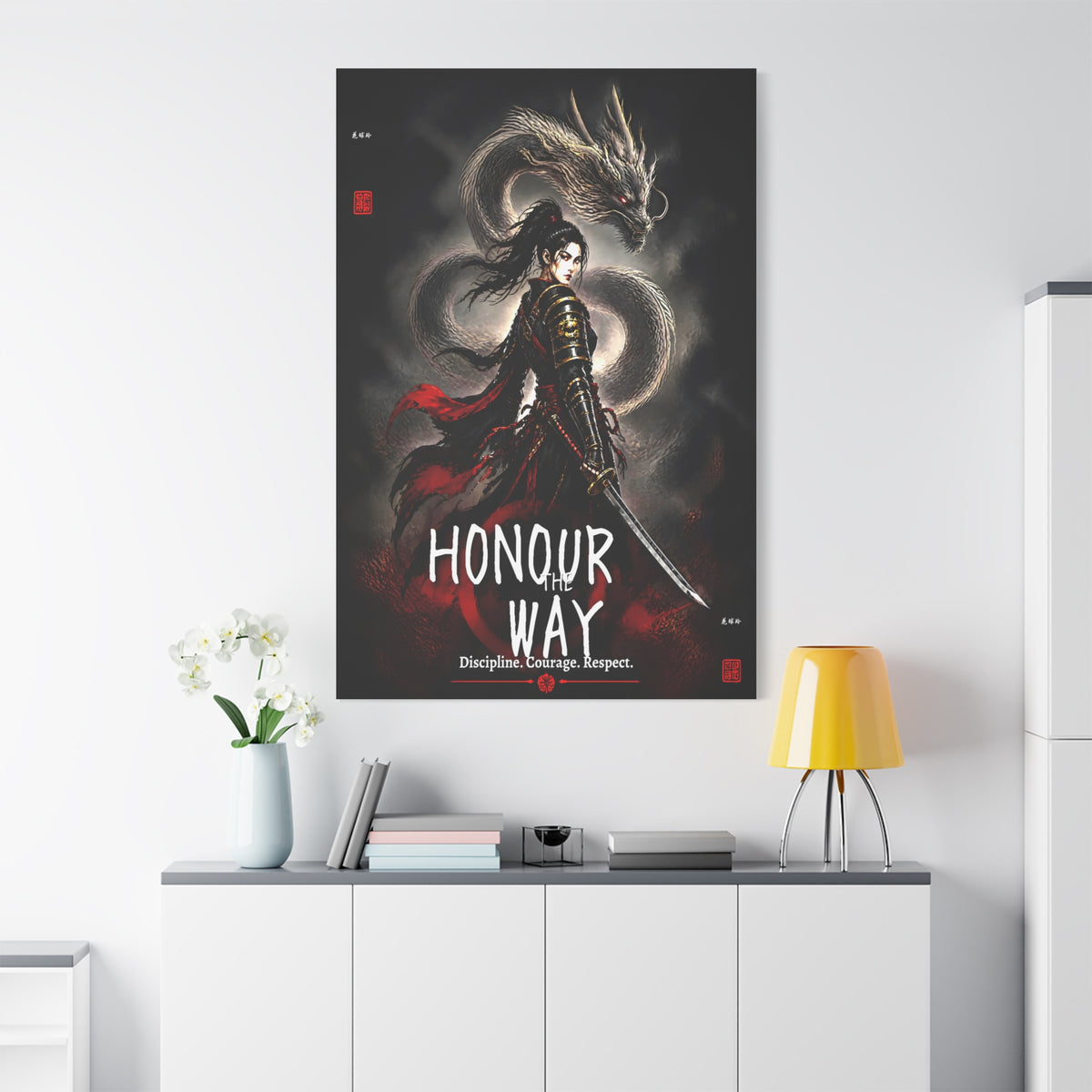 Honour the Way Samurai Dragon Warrior Wall Art