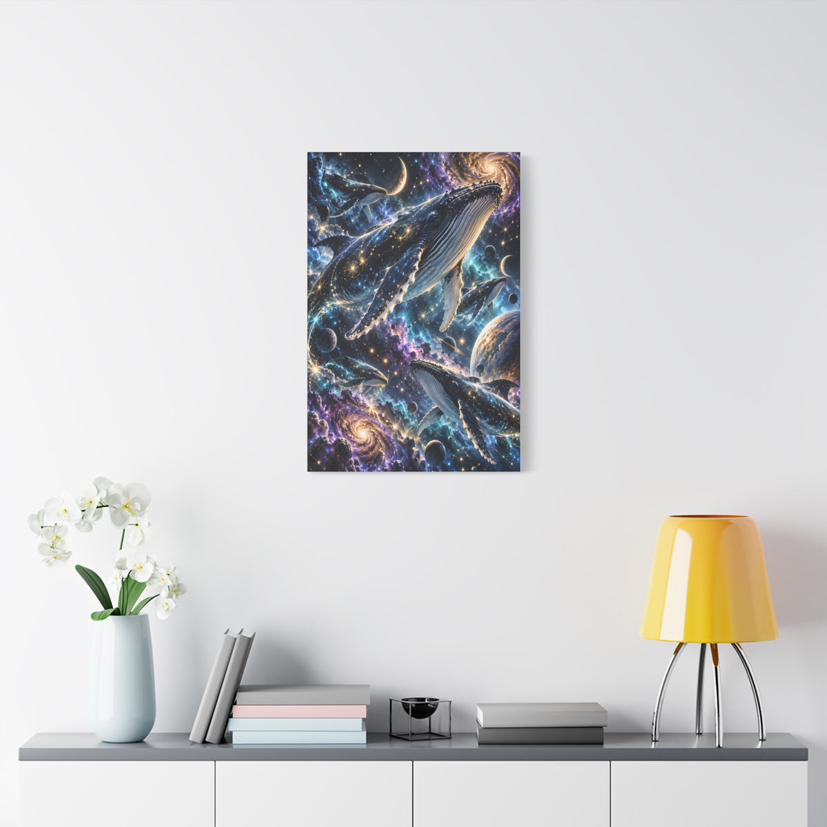 Celestial Whale Migration Galaxy Fantasy Wall Art