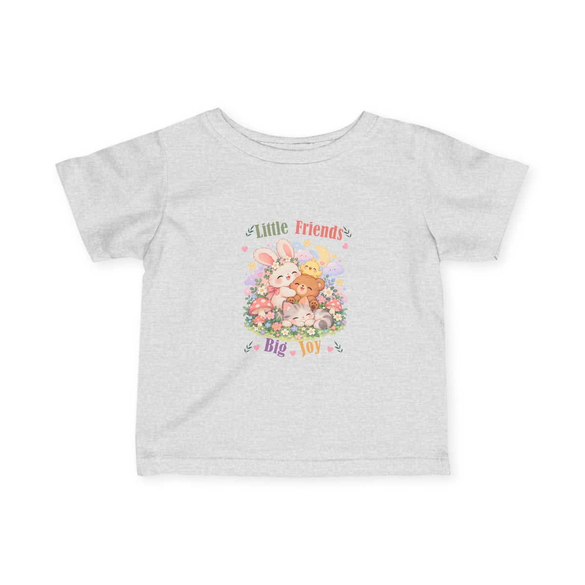 Little Friends Big Joy Kids T-Shirt | Cute Kawaii Woodland Animal Tee