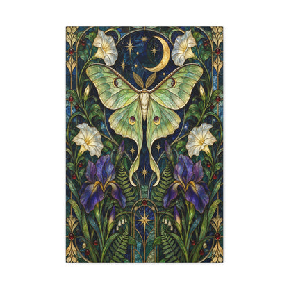 Luna Moth Botanical Canvas Print — Sizes 20 x 30, 24 x 36, 24 x 48