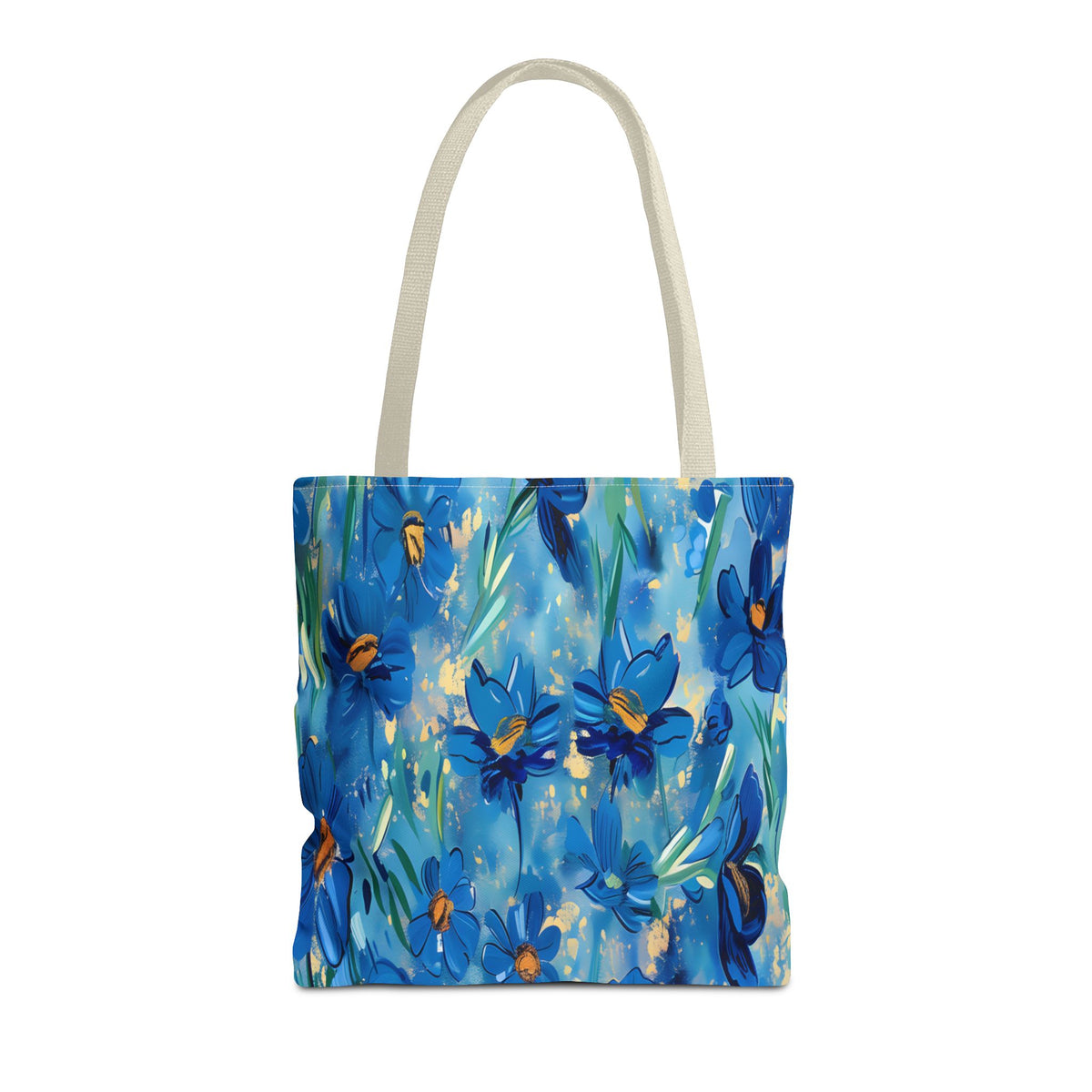 Cobalt Wildflower Meadow – Blue & Gold Painterly Floral Pattern