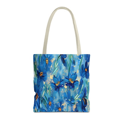 Cobalt Wildflower Meadow – Blue & Gold Painterly Floral Pattern