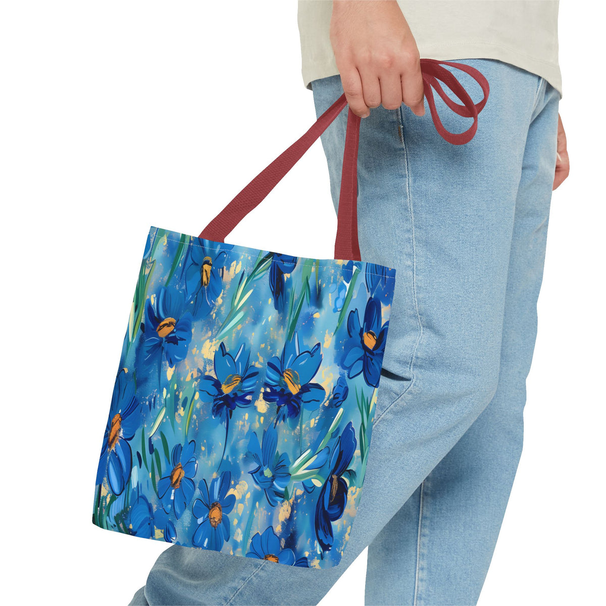 Cobalt Wildflower Meadow – Blue & Gold Painterly Floral Pattern