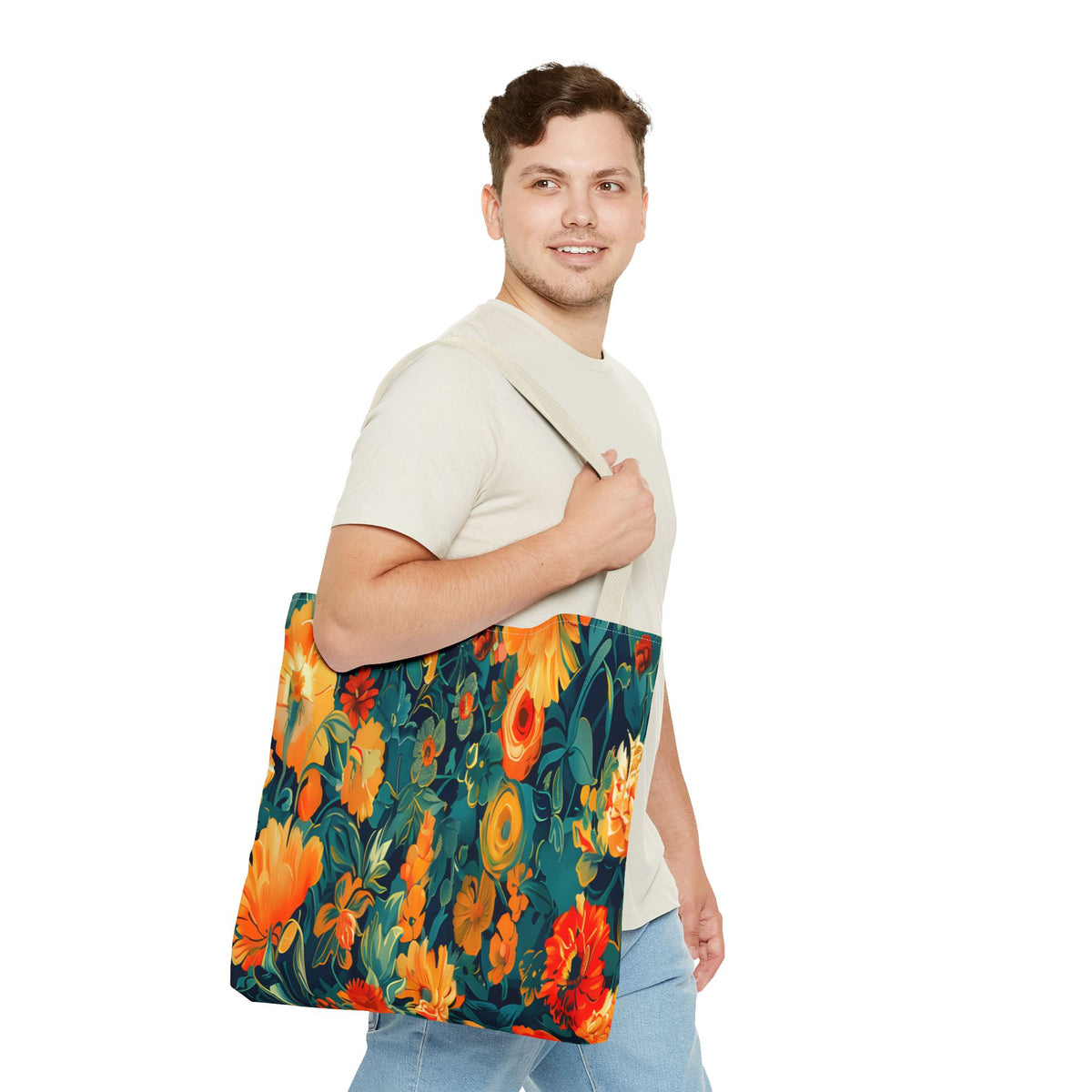 Floral Garden Tote Bag — Vibrant Botanical All-Over Print